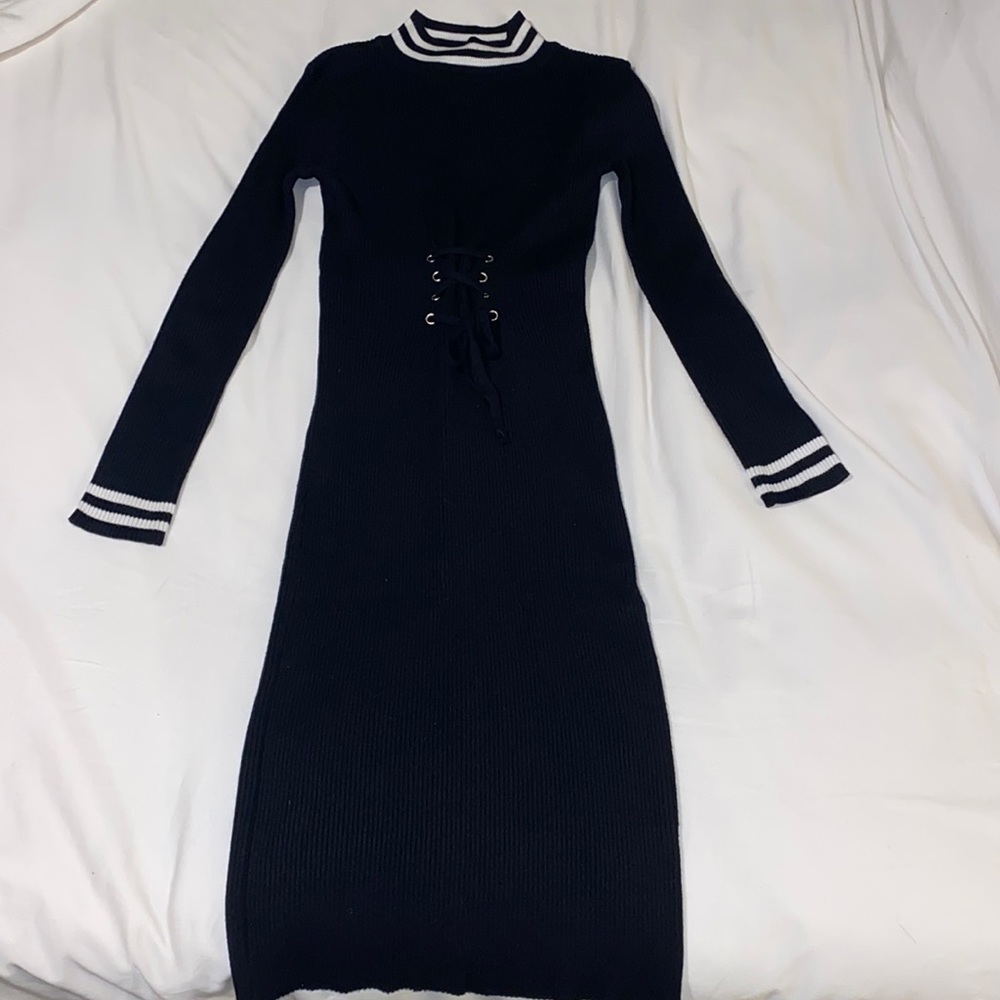 Black knit dress